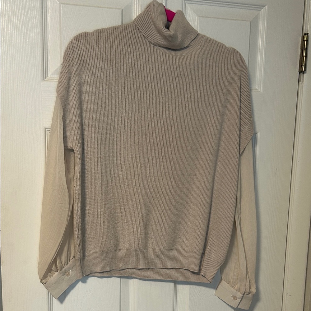 Philosophy Taupe Cowl Neck Sweater